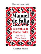 De Falla El Retablo De Mases Pedro Vocal Score