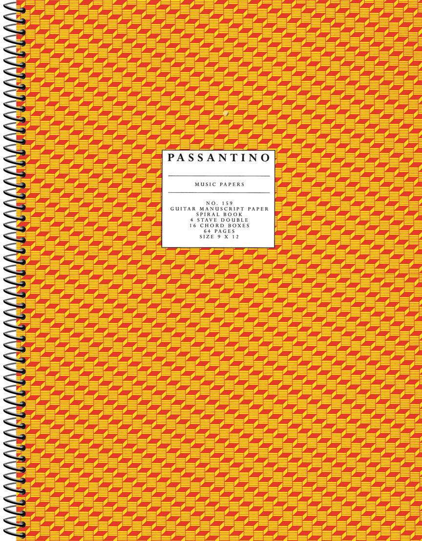 Manuscript Notebook: Passantino Spiral Book No. 159: 4-Stave/16 Chord Boxes (Guitar)