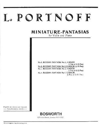 Portnoff Russian Fantasia No. 2 in D Minor for Violin and Piano