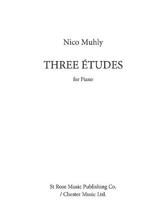 Muhly 3 Etudes Piano Solo