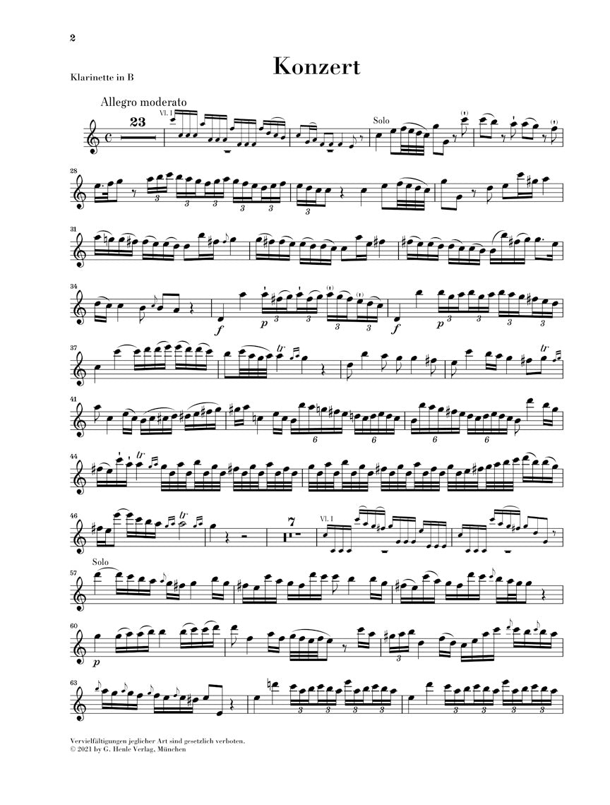 Stamitz Clarinet Concerto in B Major