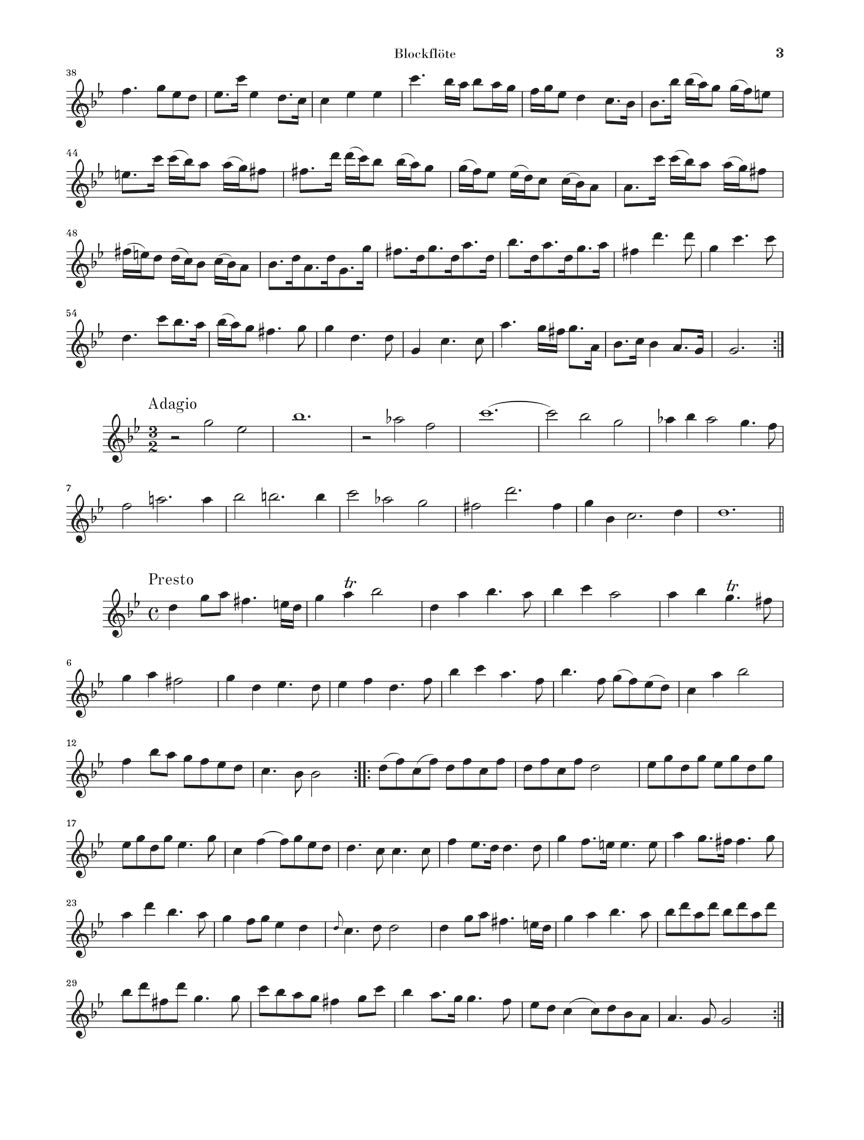 Handel Six Recorder Sonatas Alto Recorder - Solo Part and figured bass generalization