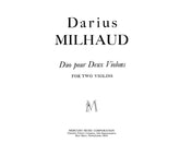 Milhaud: Duo Op.258 for 2 Violins