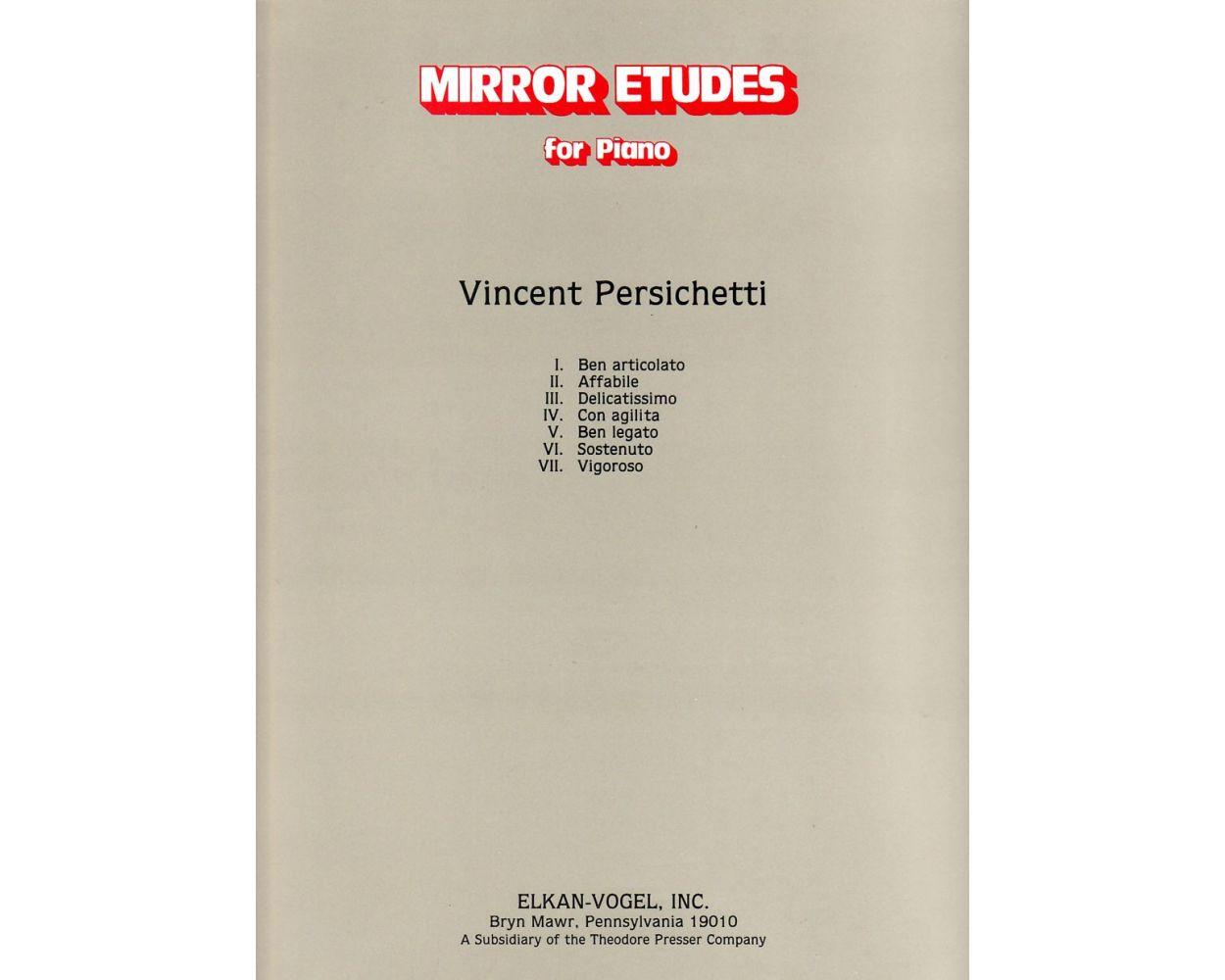 Persichetti Mirror Etudes
