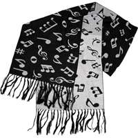 Scarf: Black and White Music Notes