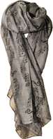 Scarf: Lightweight Fashion Scarf with Music Notes (various colors)