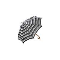 Umbrella: Large Black Umbrella with Keyboard pattern and curved handle