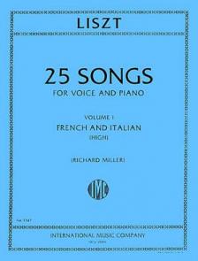 Liszt Songs, Vol. I for High Voice (French and Italian)