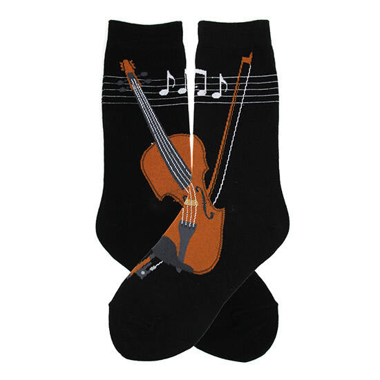 Socks: Women's Violin Crew Design (Strings)