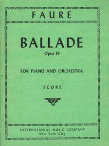 Fauré Ballade in F sharp major, Opus 19 for Piano & Orchestra Mini Score