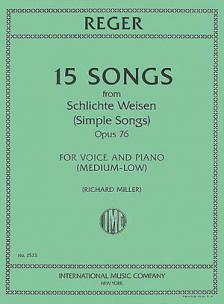 Reger 15 Songs from Schlichte Weisen (Simple Song), Opus 76 (Medium-Low)