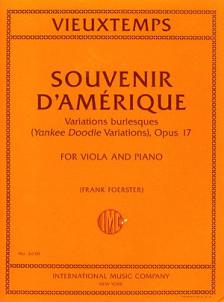 Vieuxtemps Souvenir d'Amérique, Variations burlesques, Opus 17 for Viola