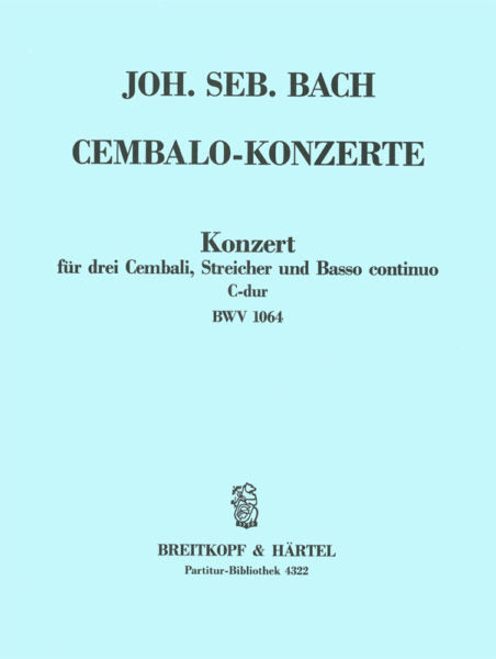 Bach Harpsichord Concerto in C major BWV 1064 Full Score