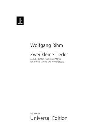 Rihm Two kleine Lieder for medium voice and piano