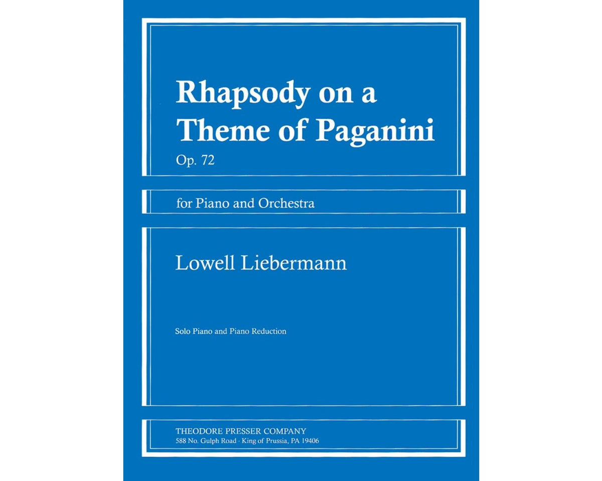 Liebermann Rhapsody on A Theme of Paganini Opus 72