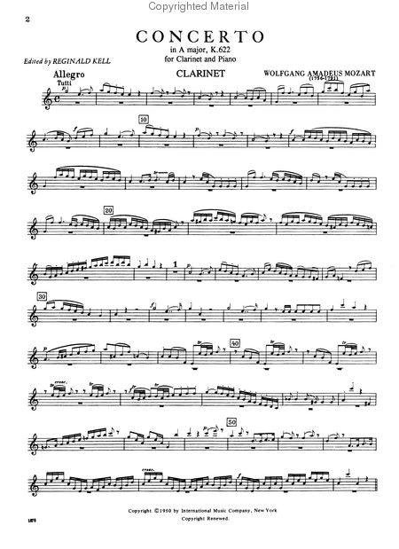 Mozart Concerto in A major, K. 622 (Authentic edition): Edition for Clarinet in B flat
