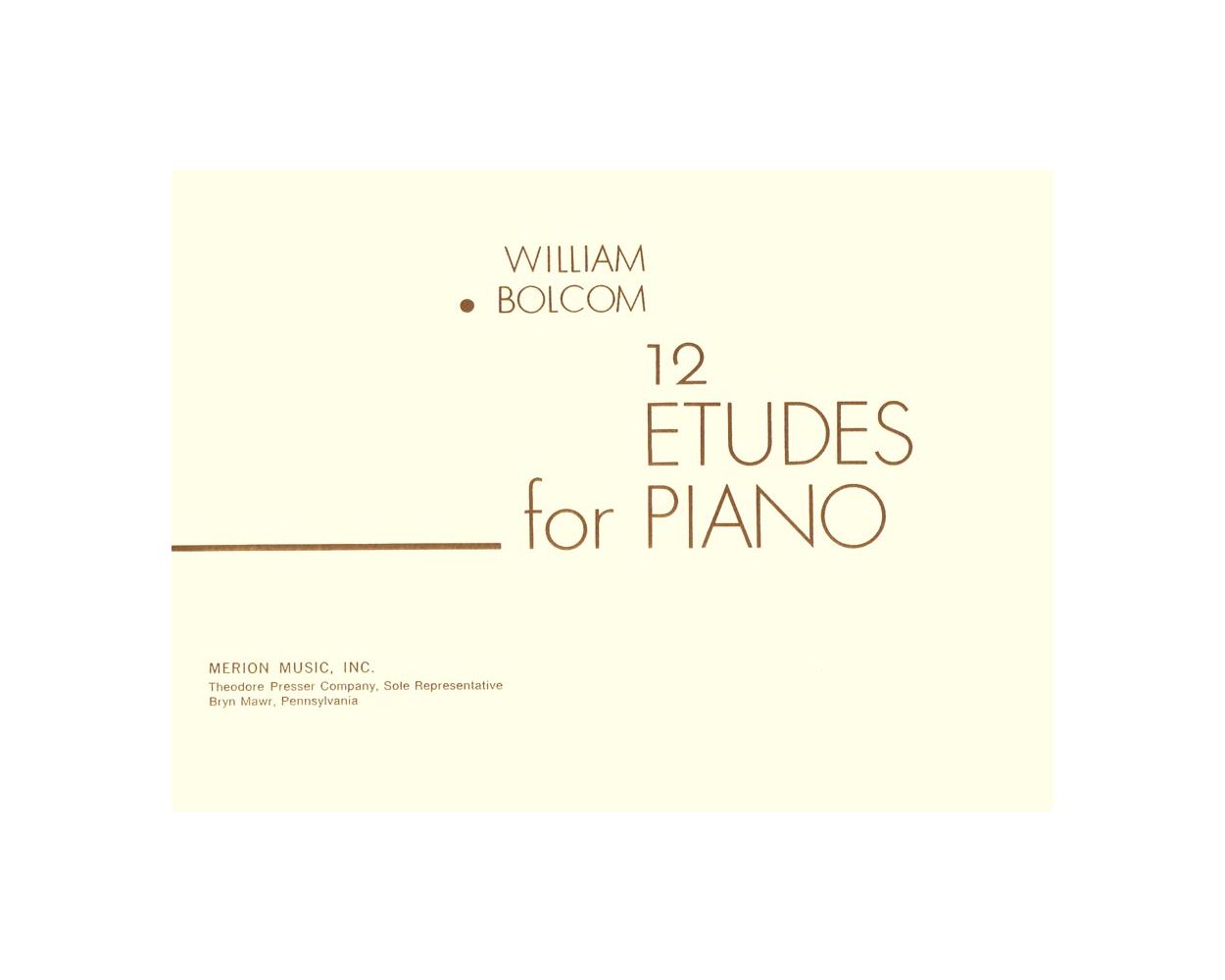Bolcom 12 Etudes For Piano
