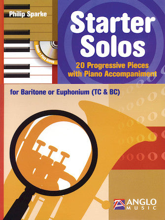 Clearance: Starter Solos for Baritone or Euphonium (T.C. or B.C.) 20 Progressive Pieces with Piano Accompaniment (missing Baritone/Euphonium Part)