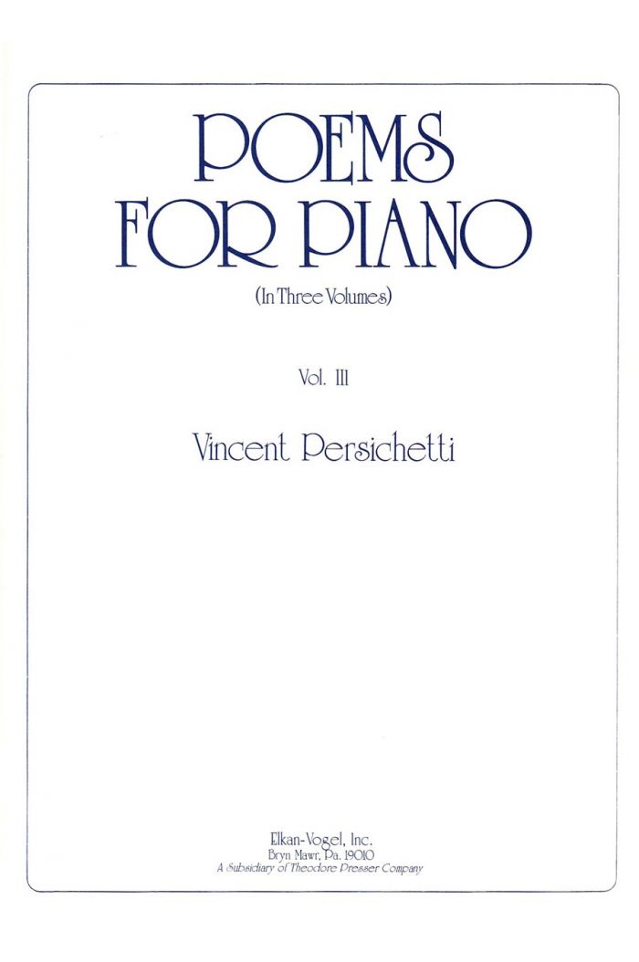 Persichetti Poems for Piano Vol. 3