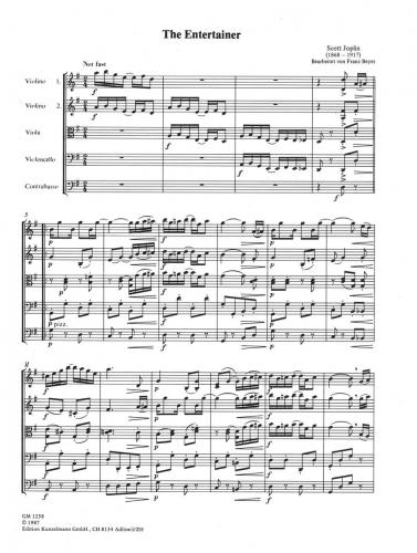 Joplin 3 Ragtimes for String Quartet/Quintet/Orchestra