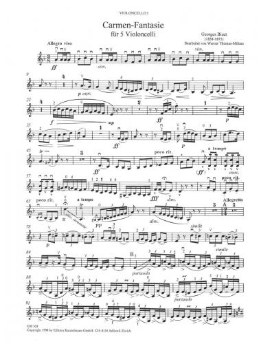 Bizet Carmen Suite Arr. 5 Cellos