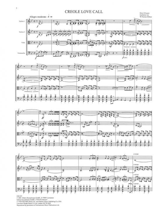 Ellington Three Pieces for String Quartet Volume 2