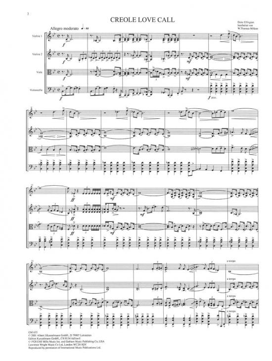 Ellington Three Pieces for String Quartet Volume 2