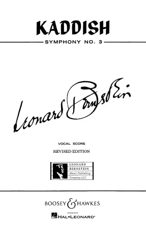 Bernstein Kaddish (Symphony No. 3) - Vocal Score