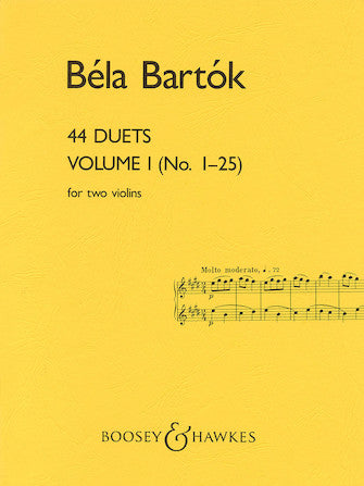Bartok 44 Duets - Volume I (No. 1-25) for Two Violins