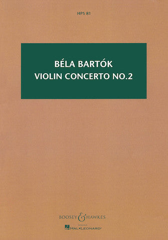 Bartok Violin Concerto No. 2 Study Score