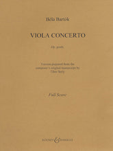 Bartok Viola Concerto op Posth Full Score