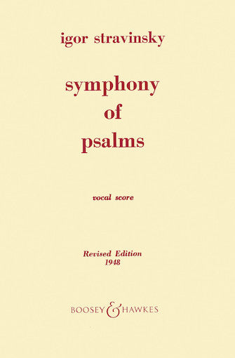 Stravinsky Symphony of Psalms - Vocal Score