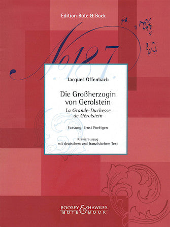Offenbach Die Grossherzogin von Gerolstein Vocal Score