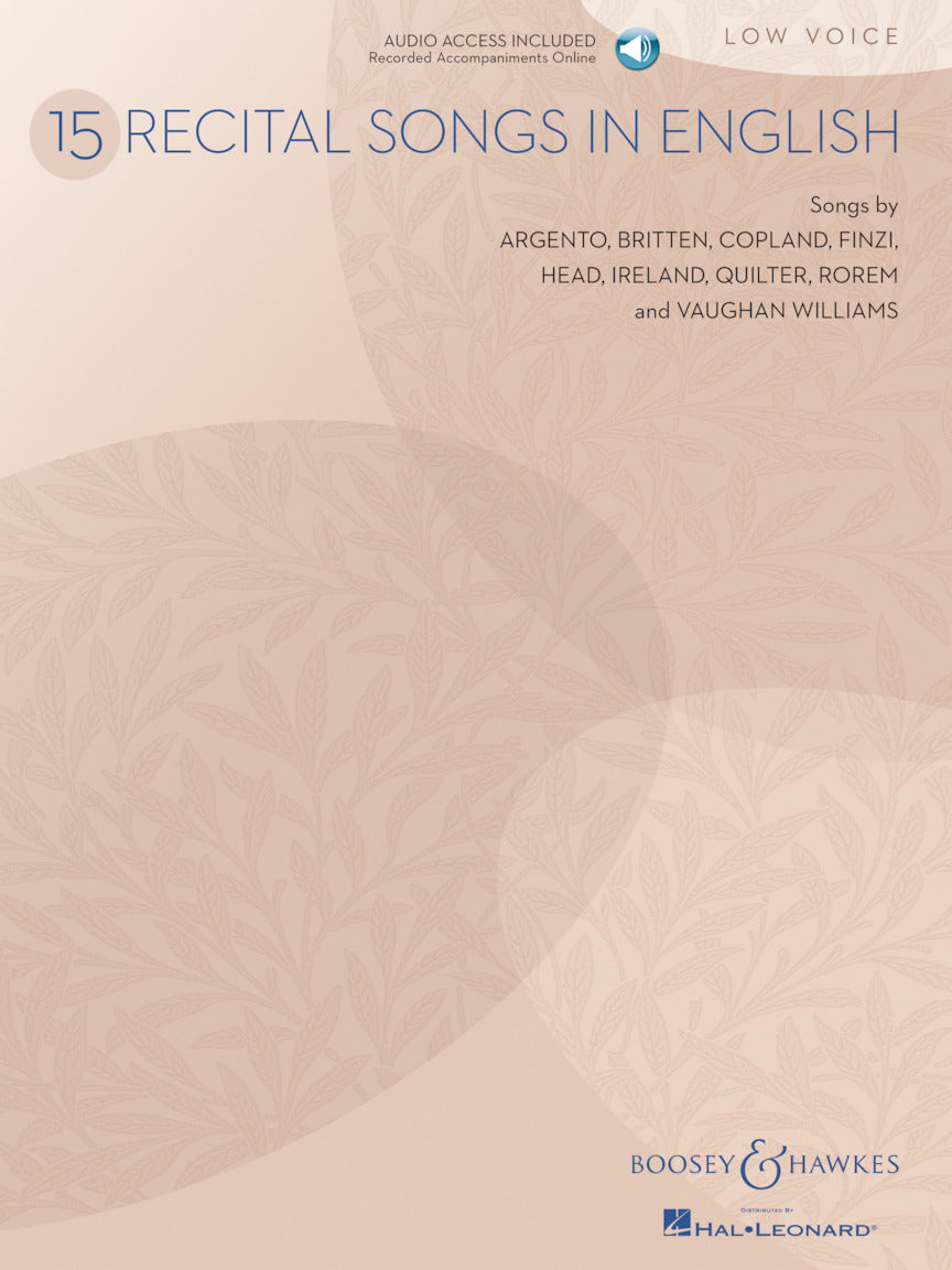 Fifteen Recital Songs in English Low Voice