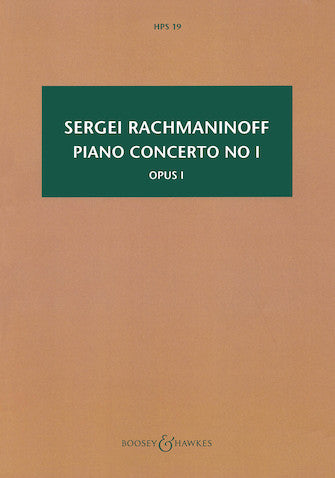 Rachmaninoff Piano Concerto No. 1 F Sharp Minor, Op. 1 Study Score (hps 19)