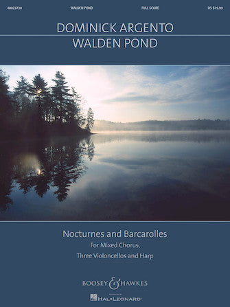 Argento Walden Pond For Satb Chorus, Three Violoncellos, And Harp - Full Score