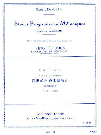 Jeanjean Vingt Etudes Progressives et Mélodiques - Volume 3