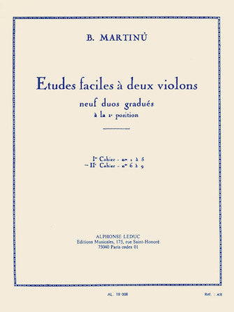 Martinu Etudes Faciles a Deux Violins - Volume 2