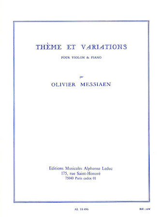 Messiaen Theme et Variations pour Violon et Piano