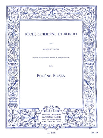 Bozza Recit, Sicilienne And Rondo For Bassoon And Piano