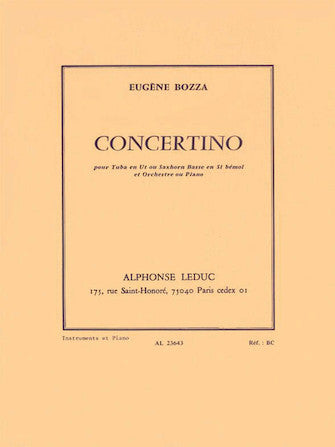 Bozza Concertino (tuba/saxhorn And Piano)