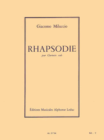 Miluccio Rhapsody for solo clarinet
