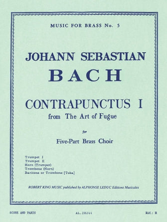 Bach Js King Art Of Fugue Contrapunctus 1 Brass Quintet Mfb005 Sc/pts