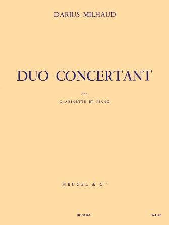 Milhaud Duo Concertant Pour Clarinette et Piano