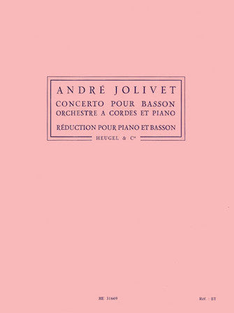 Jolivet - Concerto Pour Basson, Orchestre A Cordes Et Piano (version Pour Piano