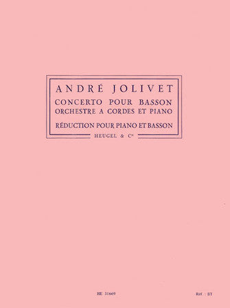 Jolivet - Concerto Pour Basson, Orchestre A Cordes Et Piano (version Pour Piano