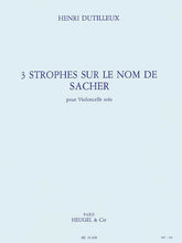 Dutilleux 3 Strophes On The Name Of Sacher (cello)