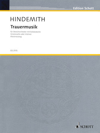 Hindemith Trauermusik Music of Mourning
