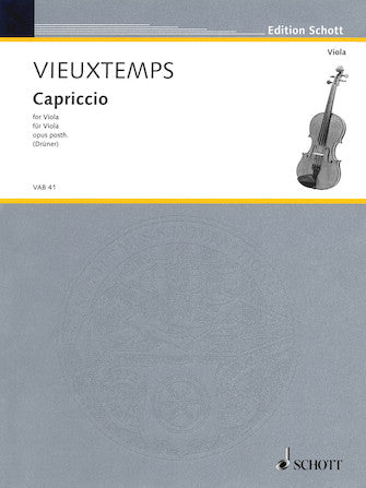 Vieuxtemps Capriccio Op. Posthumous For Solo Viola