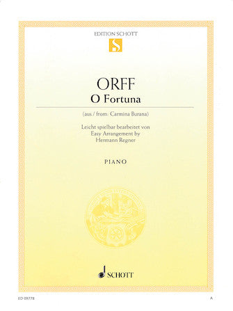 Orff O Fortuna for Piano Solo